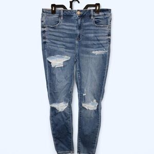 American Eagle Outfitters Ripped Blue Skinny Jeans
